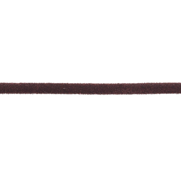 Cord, velveteen and rubber, brown, 2mm round with 0.45-1mm hole. Sold per pkg of 5 feet. image number 0