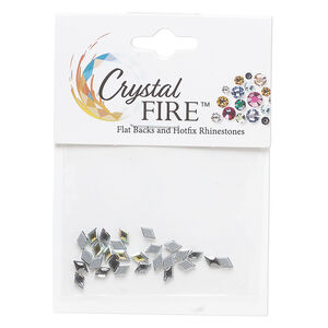Flat back mix 1pkg24 clear AB and jet, Crystal FIRE&reg;, 5x3mm hotfix diamond