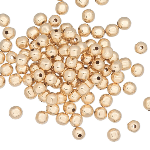 Bead, 12Kt gold-filled, 4mm faceted round. Sold per pkg of 100. image number 0