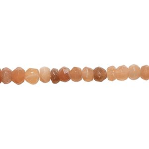 Peach moonstone 1pkg1, hand-cut faceted rondelle bead natural 8 inch 5x3mm-6x4mm
