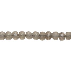 Smoky quartz 1pkg1, hand-cut faceted rondelle bead 14 inch 5x3mm-6x4mm