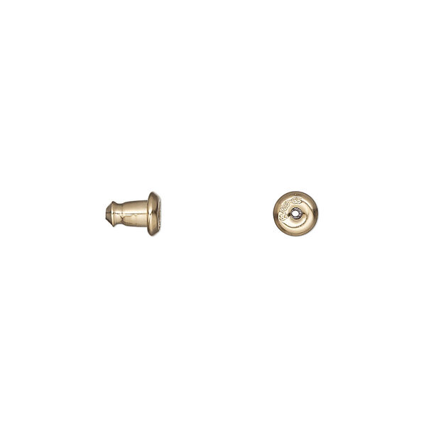 Earnut, 14Kt gold-filled and rubber, 5.5x4.5mm barrel. Sold per pair. image number 0