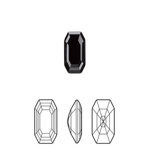 Fancy stone 2pk jet, Crystal Passions® 12x6mm elongated imperial 4595