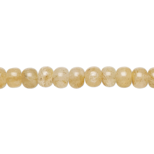 Yellow iron quartz 1pkg1, hand-cut rondelle bead natural 13 inch 5x2mm-7x5mm image number 0