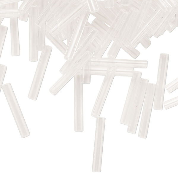Bead, Preciosa Ornela Czech glass, bugle bead, pkg/500g, 1/2 inch, transparent clear, (00050). image number 0