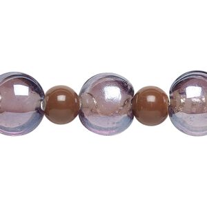 Bead mix, lampworked glass and glass, opaque to transparent multicolored, 6mm-31x25mm mixed shape. Sold per 7-inch strand.