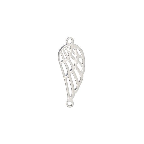 Link, stainless steel, 18.5x8.5mm double-sided wing. Sold per pkg of 2. image number 0