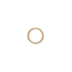 Jump ring, gold-plated brass, 10mm round, 8mm inside diameter, 18 gauge. Sold per pkg of 100.