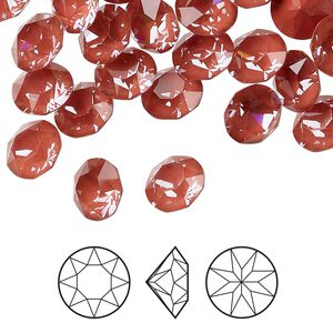 Chaton 144pk crystal maroon ignite, Swarovski® 8.16 to 8.41mm round SS39 1088