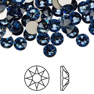 Flat back 144pk Montana foil back, Crystal Passions® 6.32-6.5mm rose round SS30 2088