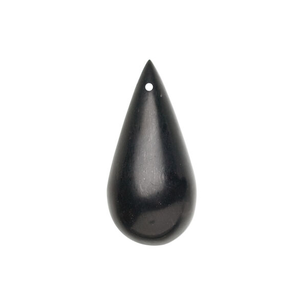 Jet 1pkg2, hand-cut top-drilled teardrop bead natural 22x10mm-25x12mm image number 1