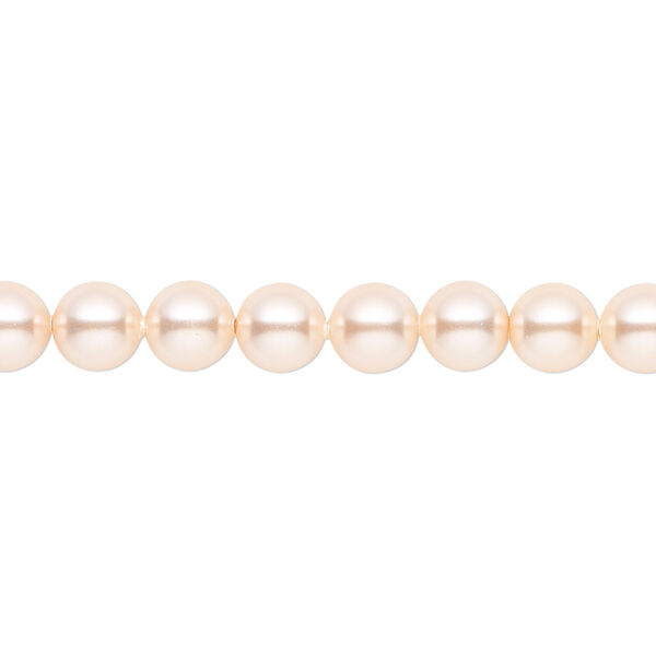 Pearl 50pk peach, Crystal Passions® 6mm round 5810 image number 0