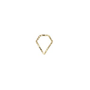 Component, gold-plated brass, 10x8mm single-sided diamond-cut open gem, 1mm thick. Sold per pkg of 100.
