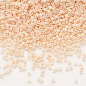 Seed bead, Delica®, glass, pkg/7.5g, #11 round, opaque matte light peach (DB-1512).