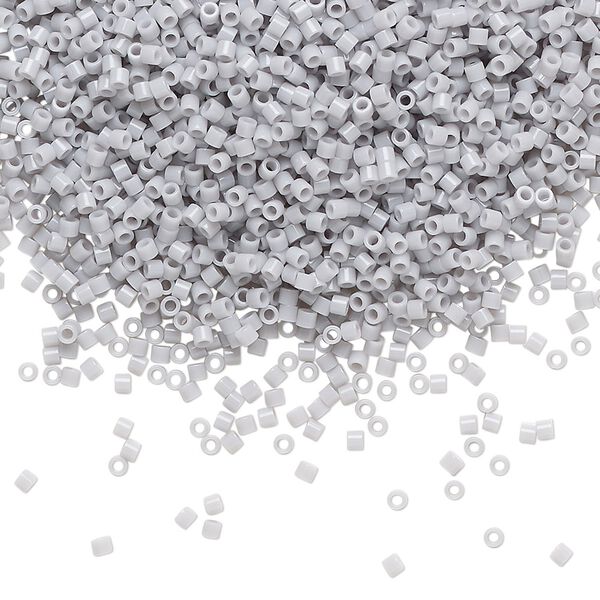 Seed bead, Delica®, glass, pkg/7.5g, #15 round, opaque ghost grey (DBS-1139). image number 0