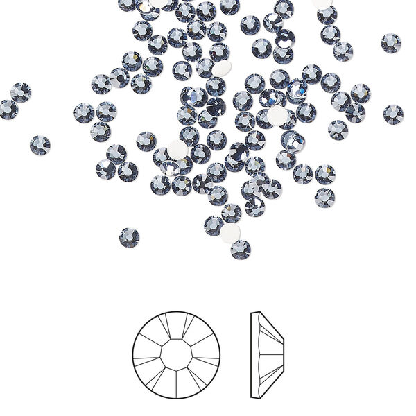 Flat back 144pk denim blue foil back, Preciosa MAXIMA Czech crystal rhinestone 2.1-2.3mm chaton rose round SS7 image number 0