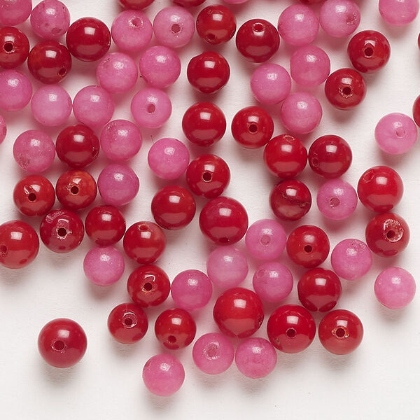 Mountain "jade" 1pkg100, round bead C grade, mix 4mm image number 0