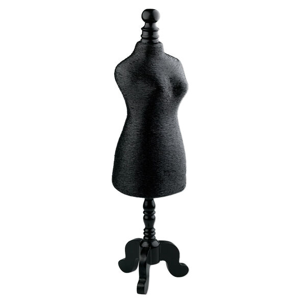 Display, mannequin, paper twine and wood, black, 23 x 6 x 6 inches. Sold individually. image number 0