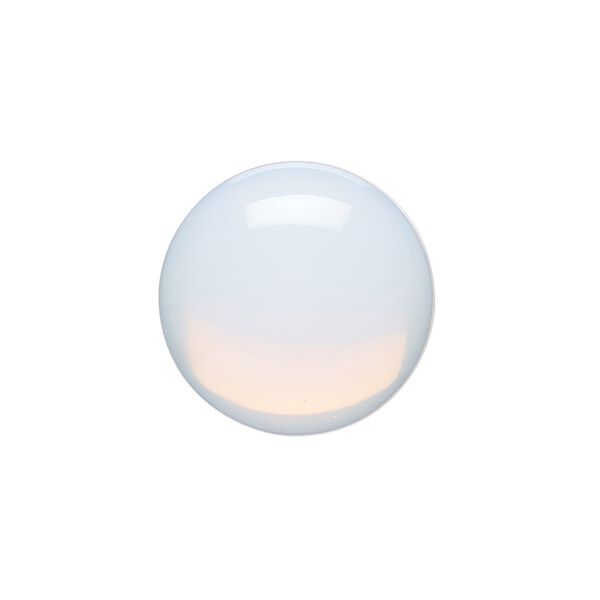 Cabochon, sea "opal" (glass), 20mm calibrated round. Sold per pkg of 4. image number 0
