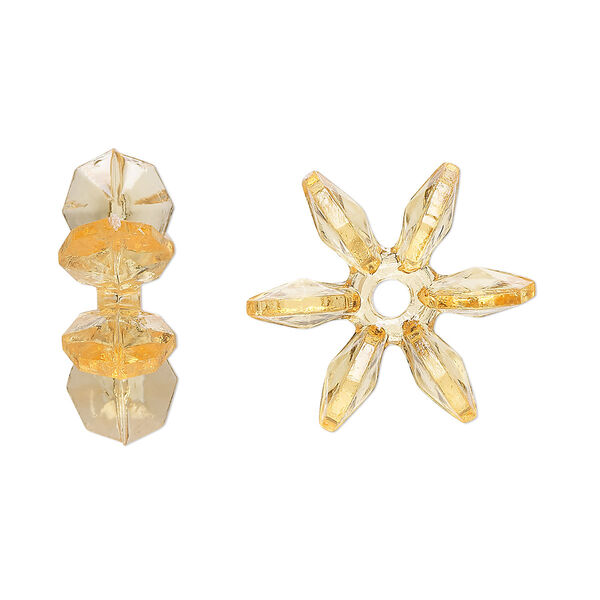 Bead, acrylic, transparent orange, 18x7mm paddle wheel. Sold per pkg of 250. image number 0