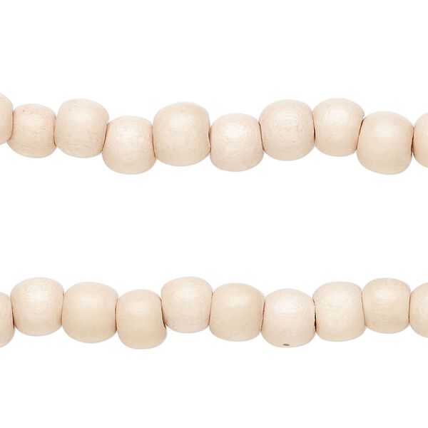 Taiwanese cheesewood 1pkg2, hand-cut round bead 15.5-16 inch tan 6mm image number 0