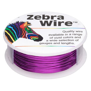 Wire, Zebra Wire&trade;, color-coated copper, magenta, round, 24 gauge. Sold per 1/4 pound spool, approximately 71 yards.