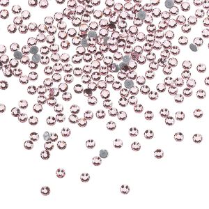 Flat back, Dance With Me™ crystal hotfix rhinestone, light rose, foil back, 1.9-2.1mm rose, SS6. Sold per pkg of 144 (1 gross).
