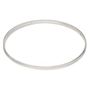 Memory wire, Beadalon®, silver-plated carbon steel, 3-5/8 inch flat necklace, 1x0.5mm-1.2x0.6mm flat. Sold per 0.35-ounce pkg, approximately 7 loops.