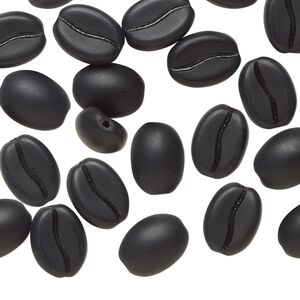 Bead, Preciosa, Czech pressed glass, opaque matte dark roast, 10.5x8mm coffee bean. Sold per pkg of 25.