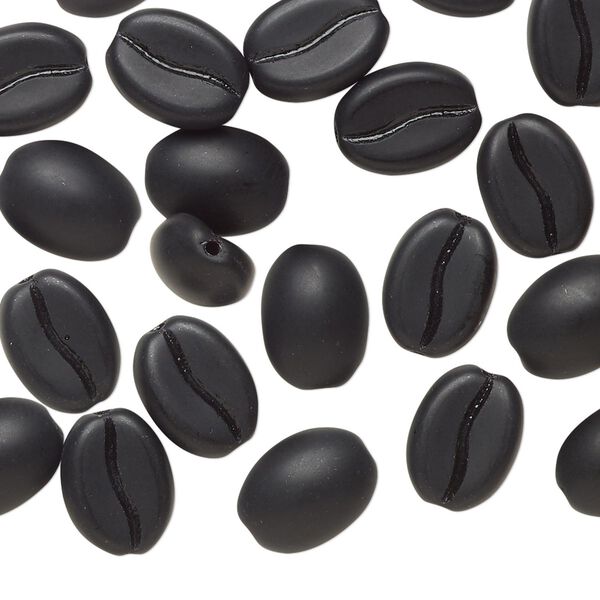 Bead, Preciosa, Czech pressed glass, opaque matte dark roast, 10.5x8mm coffee bean. Sold per pkg of 25. image number 0
