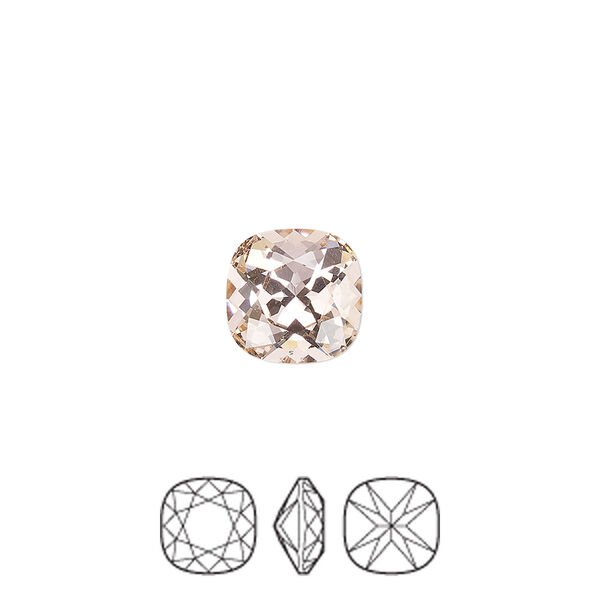 Fancy stone 144pk vintage rose foil back, Preciosa MAXIMA Czech crystal rhinestone 10mm cushion square image number 0