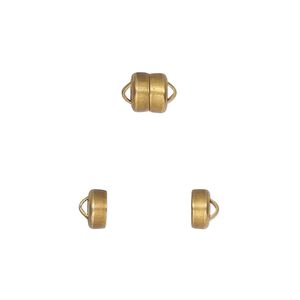 Clasp magnetic 1pkg1, 5.9x4.8mm barrel, brass Mag-Lok® 1-strand