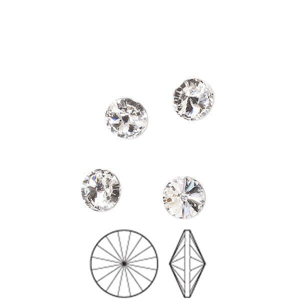 Chaton 12pk crystal foil back, Preciosa MAXIMA Czech crystal rhinestone 6.14-6.32mm rivoli SS29 image number 0