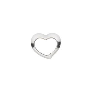 Charm, sterling silver, 15x13mm open floating heart. Sold individually.