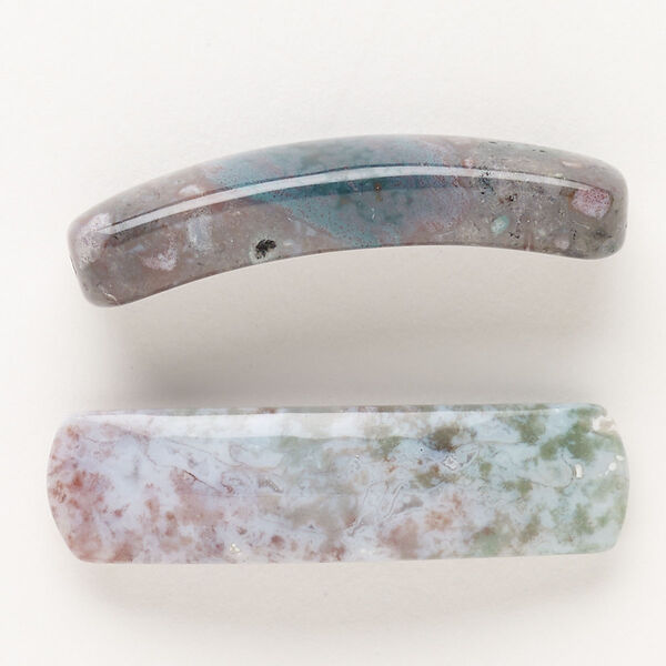 Fancy jasper 1pkg2, curved rectangle link natural B grade, 35x9mm-38x10mm image number 0
