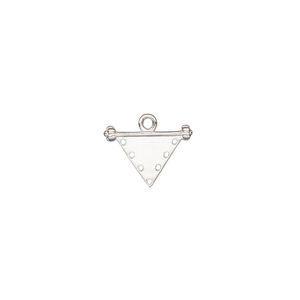Drop, sterling silver, pkg/1, 13x8.5mm single-sided triangle, 7 loops.