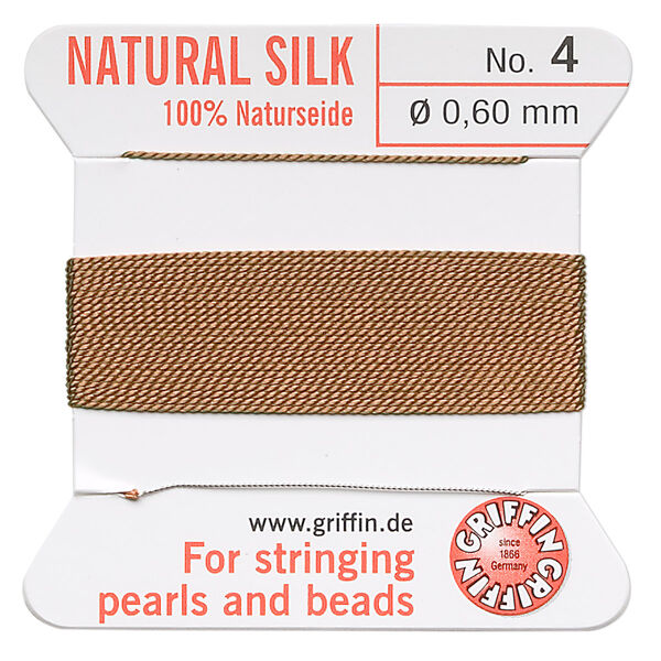 Thread, Griffin, silk, cornelian, size #4. Sold per 2-meter card (approximately 78 inches). image number 0