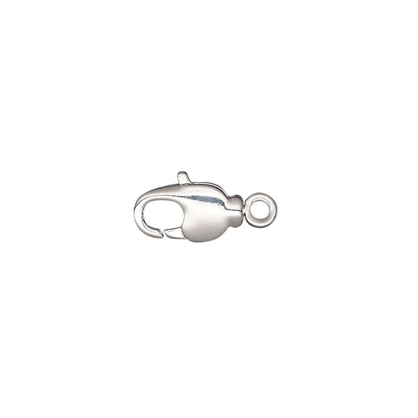 Clasp, lobster claw, rhodium-plated brass and steel, 11.5x6mm with swivel. Sold per pkg of 10. image number 0