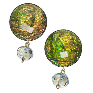 Focal 1pkg2, acrylic / glass / gold-finished steel, multicolored, 1-1/2 inches overall.