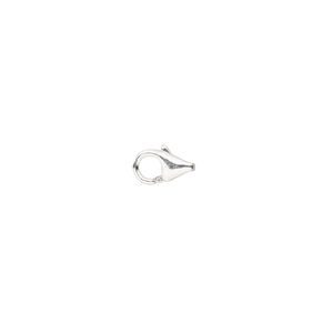 Clasp lobster claw 1pkg10 sterling silver, 7x4mm, 1-strand