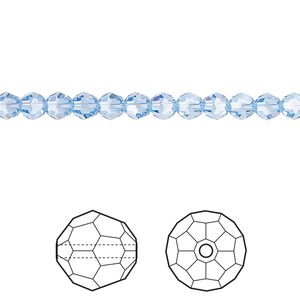 Bead 12pk light sapphire, Crystal Passions® 4mm round 5000