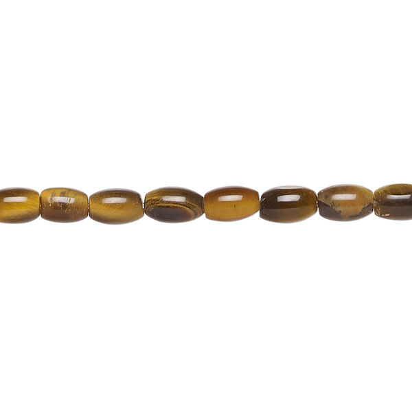 Tigereye 1pkg1, oval bead natural, 15 inch 5x4mm-6x4mm image number 0