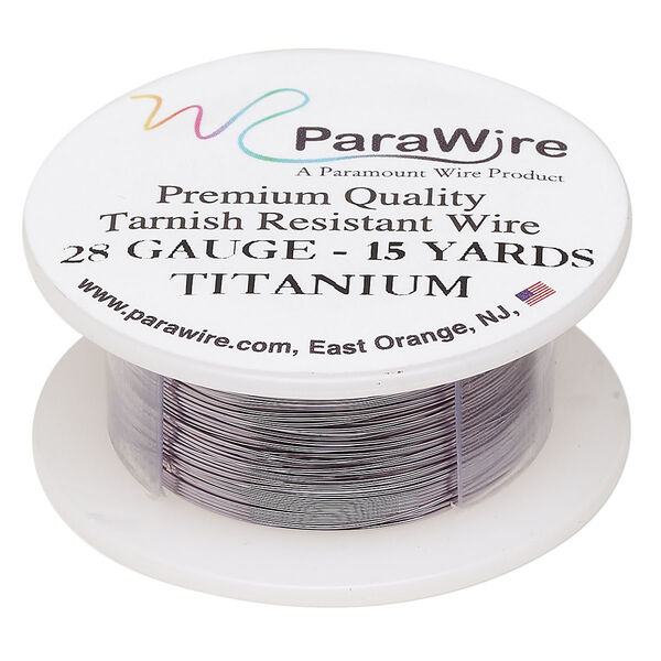 Wire, ParaWire™, titanium-finished copper, round, 28 gauge. Sold per 15-yard spool. image number 0