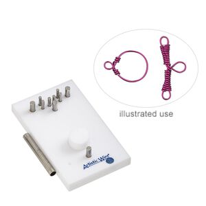 Jig, Artistic Wire® Findings Forms™, Beadalon®, toggle clasp, acrylic / steel / stainless steel, white and blue, 2 x 1-1/4 inch rectangle. Sold per 2-piece set.