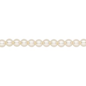 Pearl 50pk creamrose, Preciosa Czech crystal 4mm round