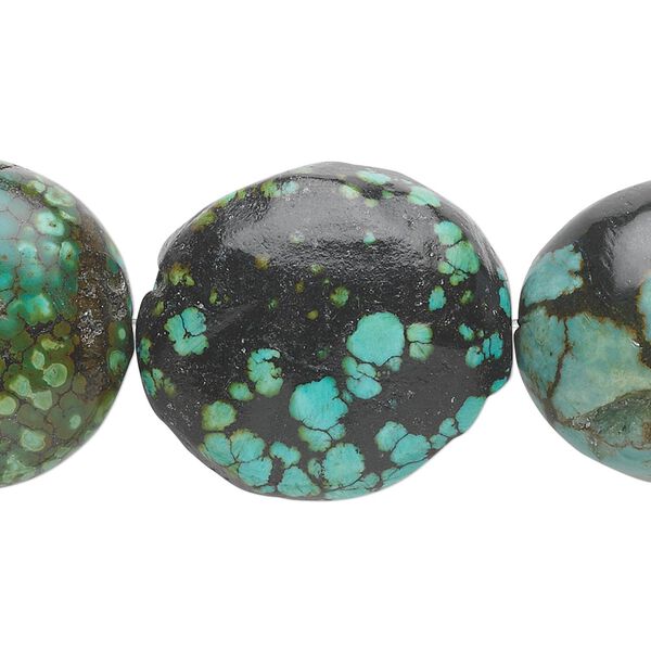 Turquoise 1pkg1, oval nugget bead 15.5-16 inch large image number 0