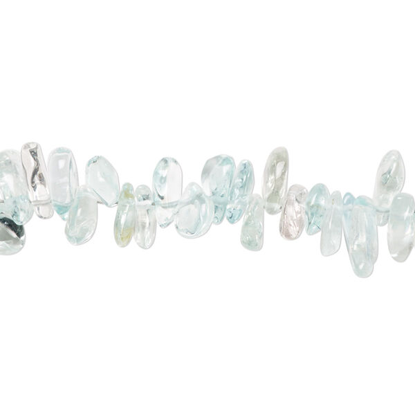Aquamarine 1pkg1, hand-cut top-drilled flat teardrop bead light 7.5 inch 6x4mm-9x6mm image number 0