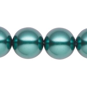 Pearl 1pk green, Celestial Crystal® 16mm round 15.5-16 inch