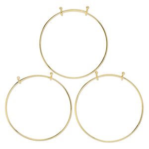 Bracelet, bangle, gold-finished steel, 3mm wide with 3mm ball, adjustable from 7-1/2 to 8 inches. Sold per pkg of 3.