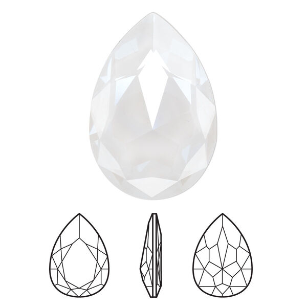 Fancy stone 1pk crystal electric white ignite LacquerPRO, Crystal Passions® 30x20mm pear 4327 image number 0